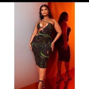 NWT pretty little things Sz 22 dress mesh cutout 639